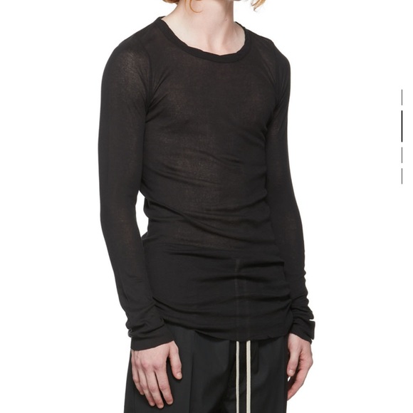 Rick Owens Black Cotton T-Shirt - Picture 2 of 3